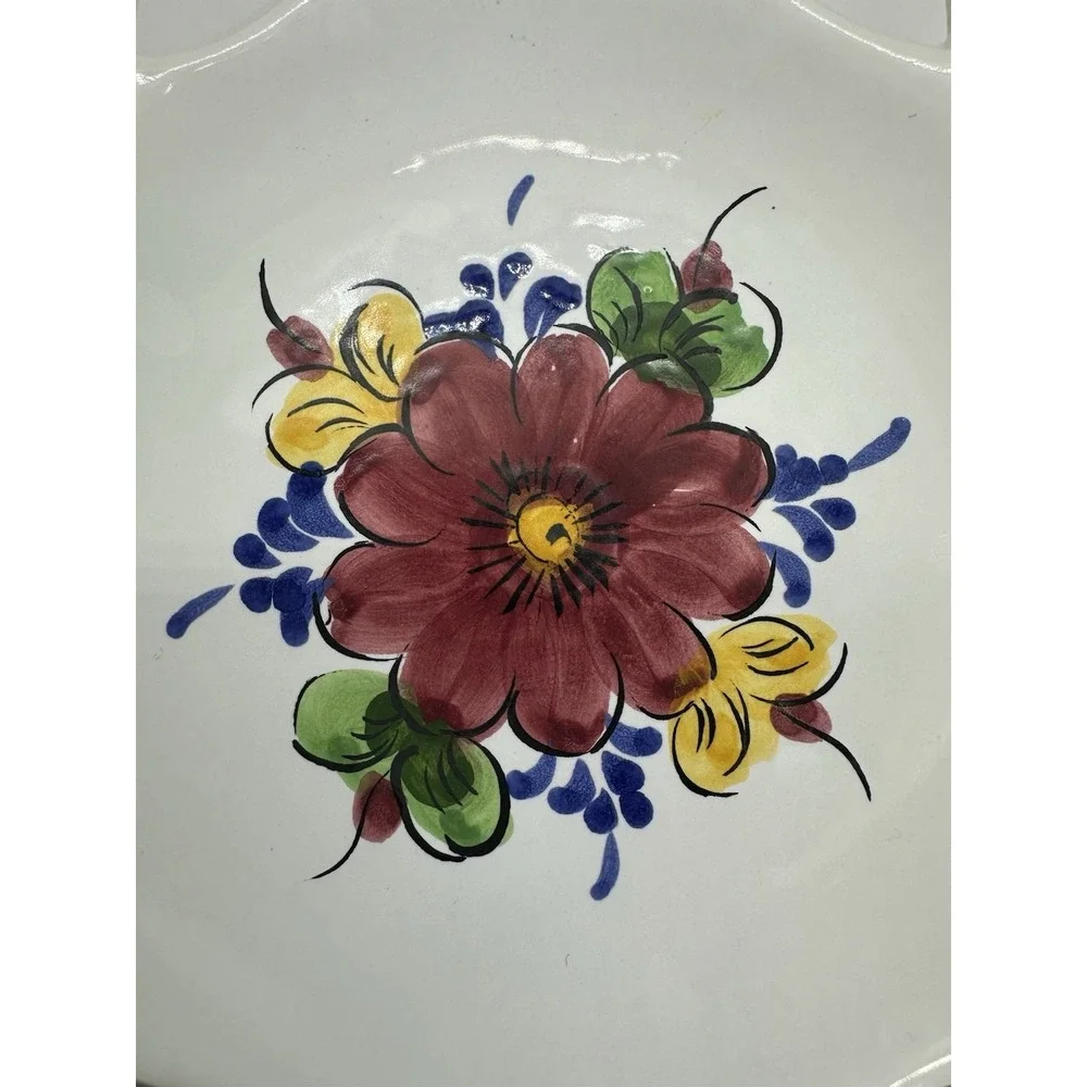 Vestal Portugal Floral Reticulated Decorative Hand Painted Hanging Wall Plate